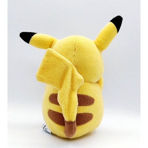 TOMY Pokemon Blushing Smiling Pikachu Plush Stuffed Animal Toy 8” Eyes Closed - Picture 3 of 4
